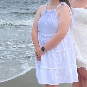 Crown and Ivy White Halter Tie Dress